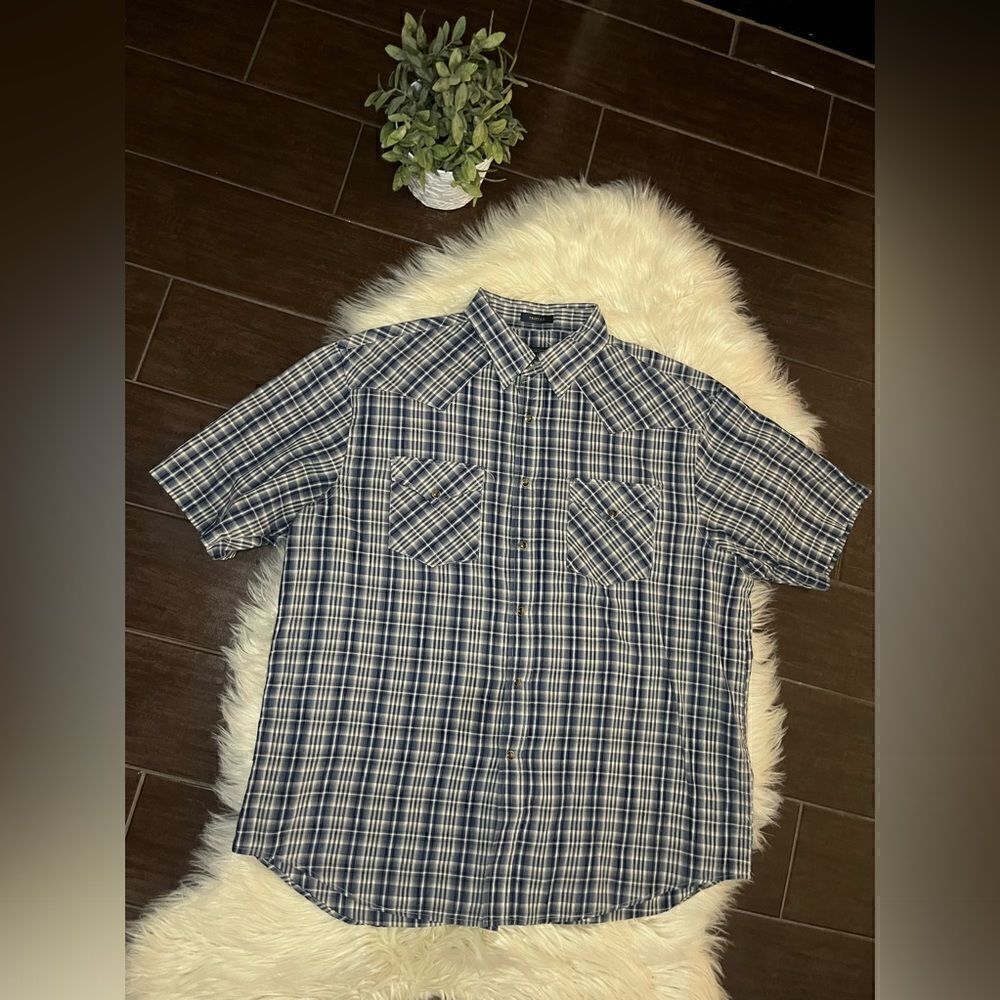 Pendleton Frontier plaid pearl snap button down sz XL